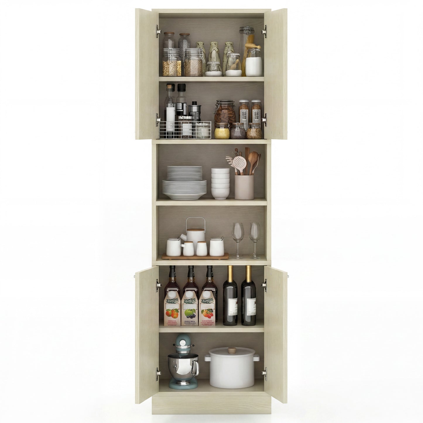75 Inch Tall Kitchen Pantry Cabinet, Beige Sideboards Cabinets & Buffets at Gallery Canada