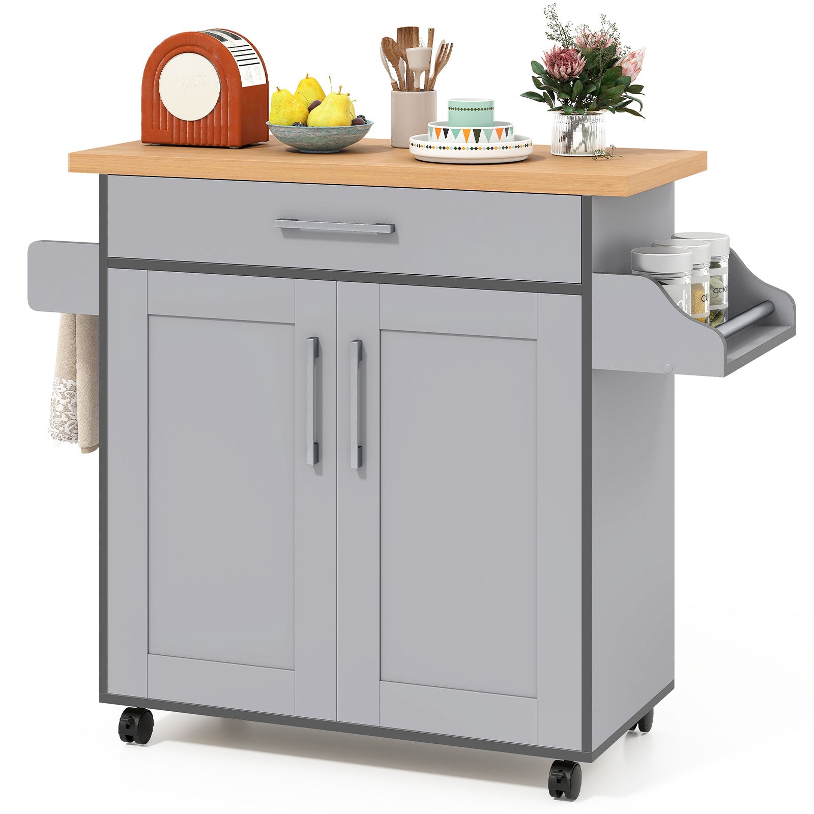 Rolling Kitchen Island Cart, Gray Kitchen Islands & Carts at Gallery Canada