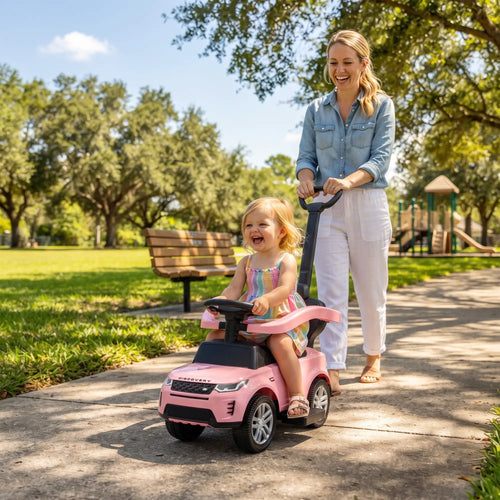 Land Rover Discovery 2-in-1 Ride On Push Car with Storage, Pink