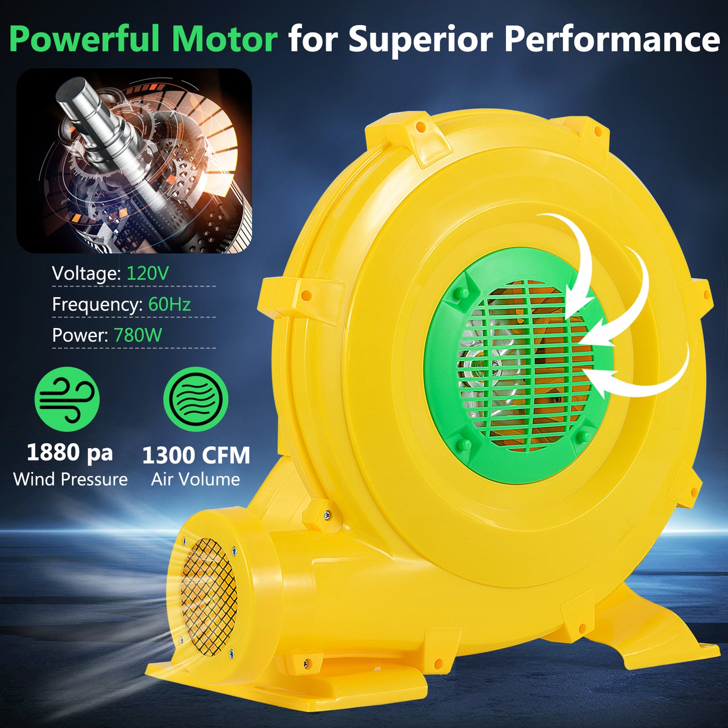780W Bounce House Blower, 1 HP Portable Air Pump Fan Air Blowers at Gallery Canada