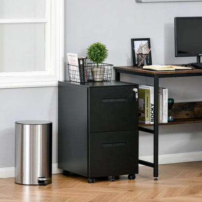 Vertical File Cabinet, Adjustable Partition, A4 Letter Size, Lockable, Black Office Cabinets & Cupboards at Gallery Canada