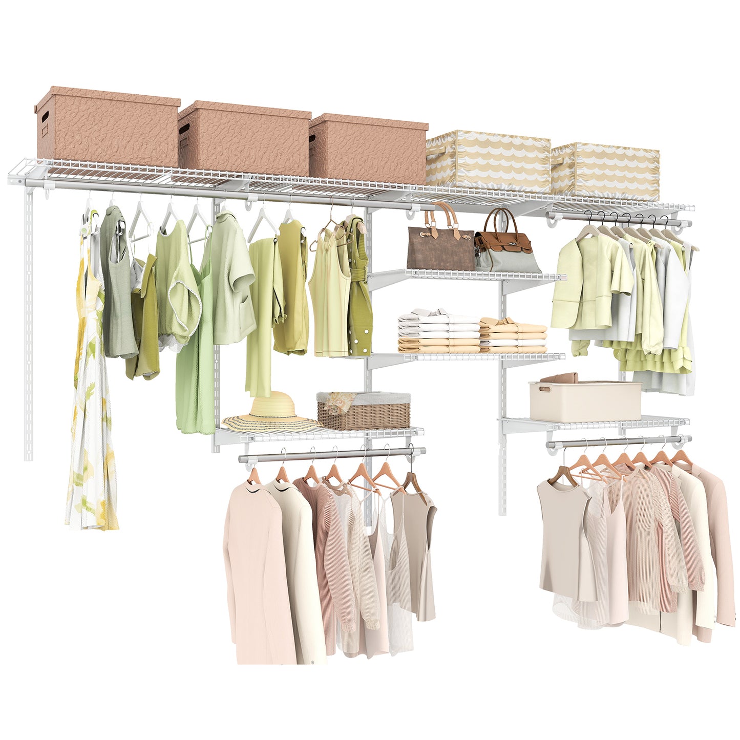 4-8 Feet Closet Organizer With Hanging Rod, White Coat Racks & Hall Trees at Gallery Canada