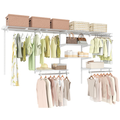 4-8 Feet Closet Organizer With Hanging Rod, White Coat Racks & Hall Trees at Gallery Canada
