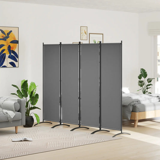 Folding Room Divider, Privacy Screen, 5.6FT Tall, Dark Grey Side Awnings Dark Grey at Gallery Canada