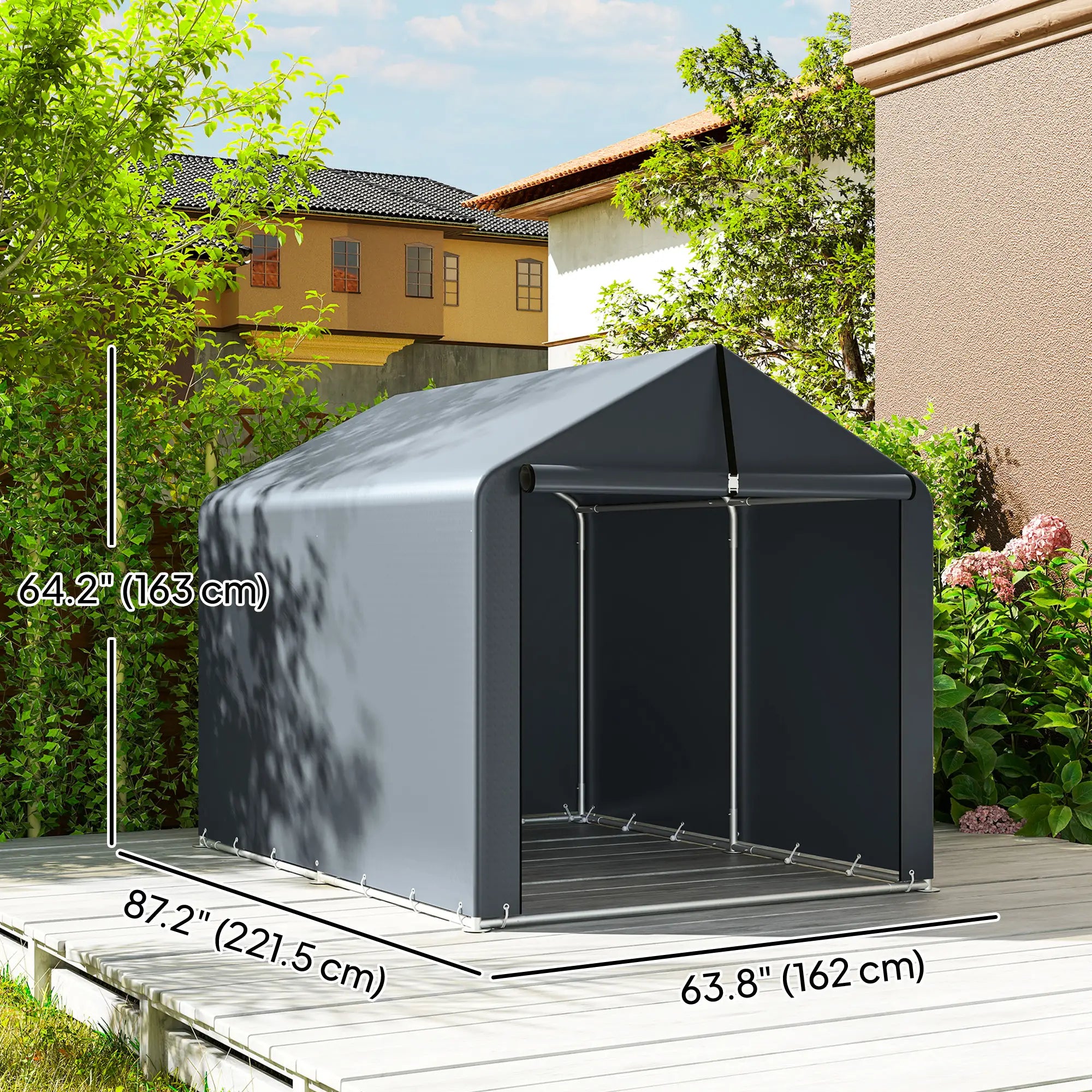 7'x5' Portable Outdoor Storage Shed, Dark Grey Sheds at Gallery Canada