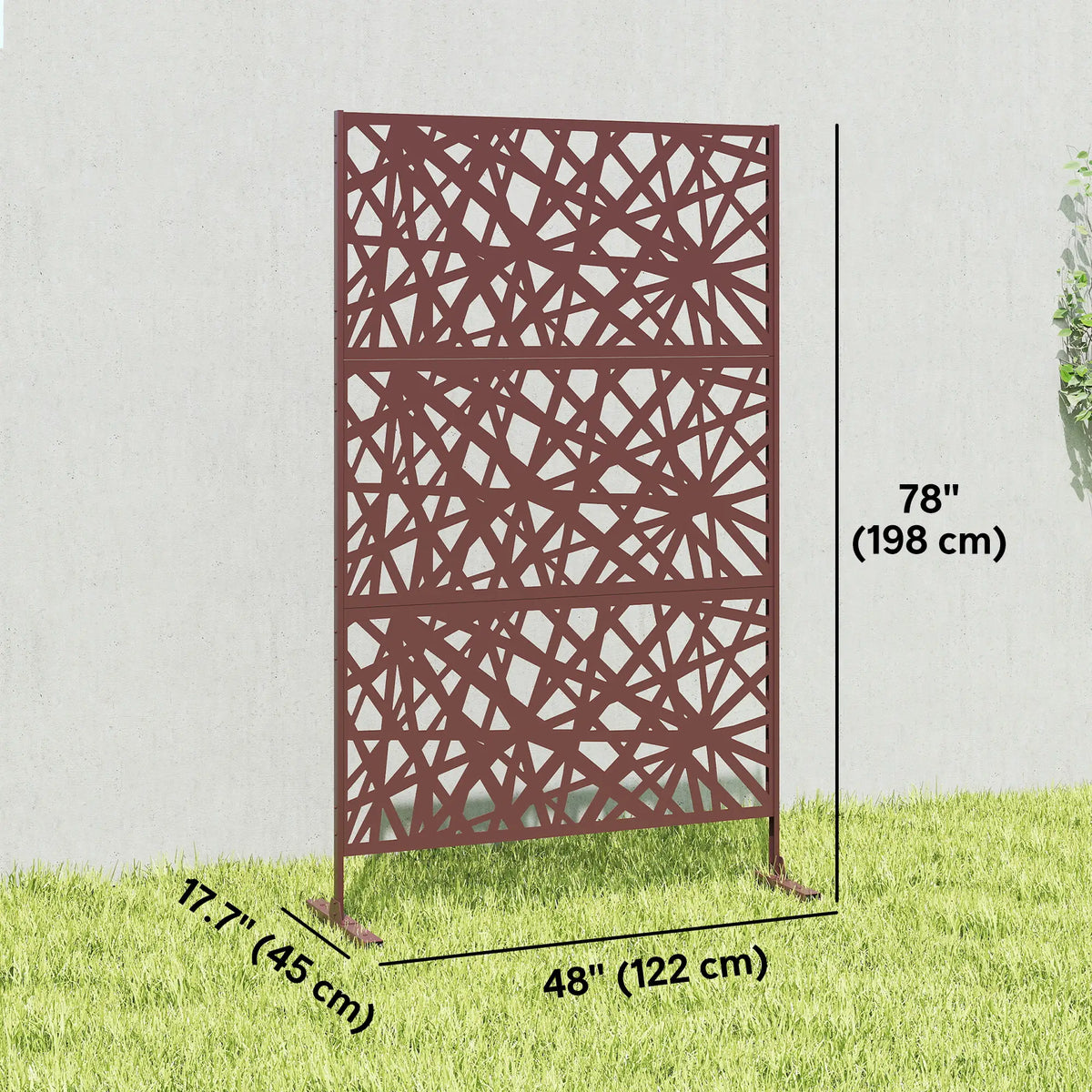 Metal Outdoor Privacy Screen, 78" x 48", Dark Brown Side Awnings at Gallery Canada