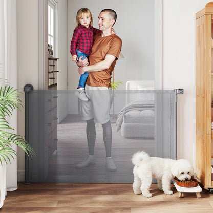 Retractable Dog Gate, 36.6" Tall, 55" Wide, Mesh Pet Gate for Stairs Pet Gates at Gallery Canada