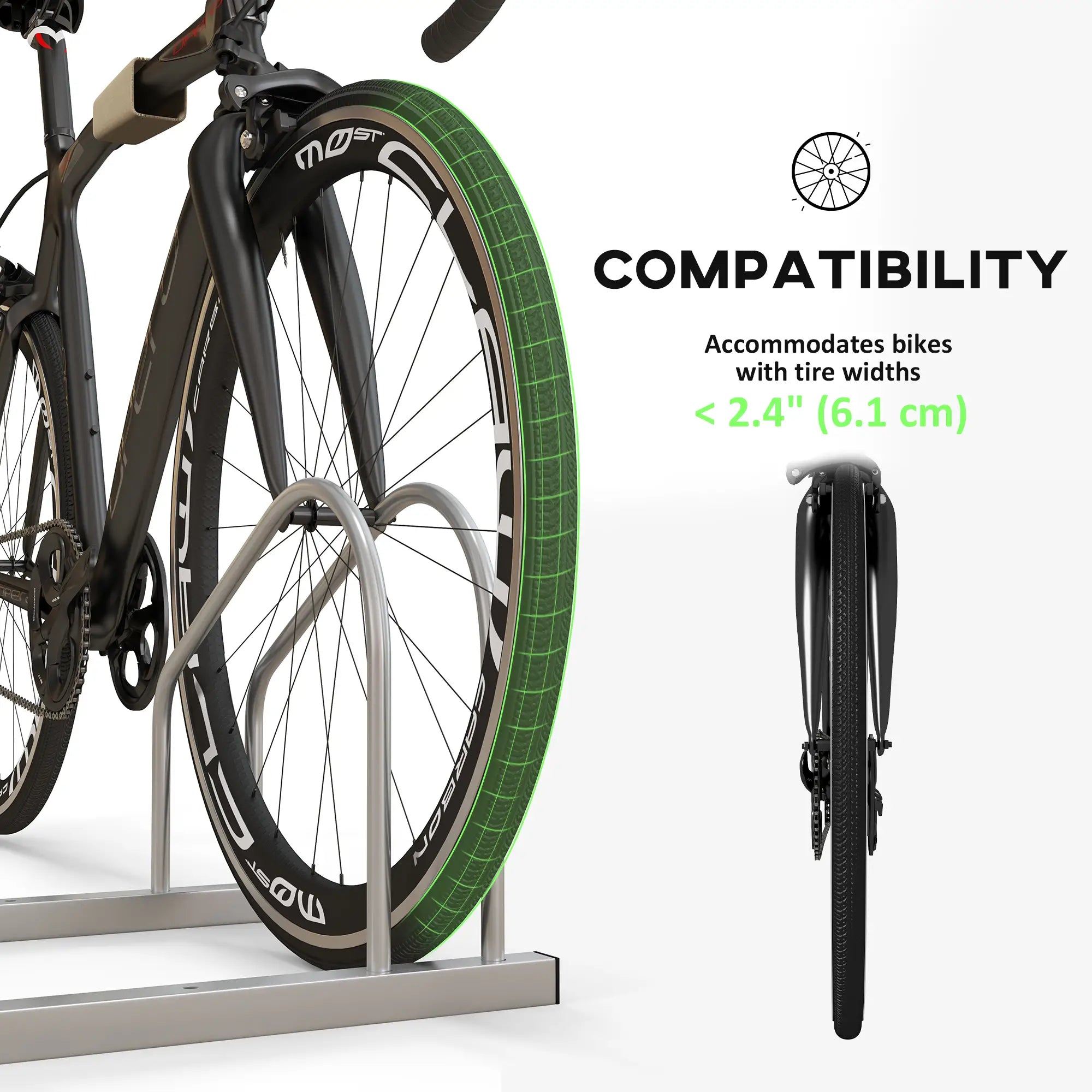 Adjustable 2-Bike Rack, Steel Stand, Garage Organizer, Silver Bike Parking Stands at Gallery Canada