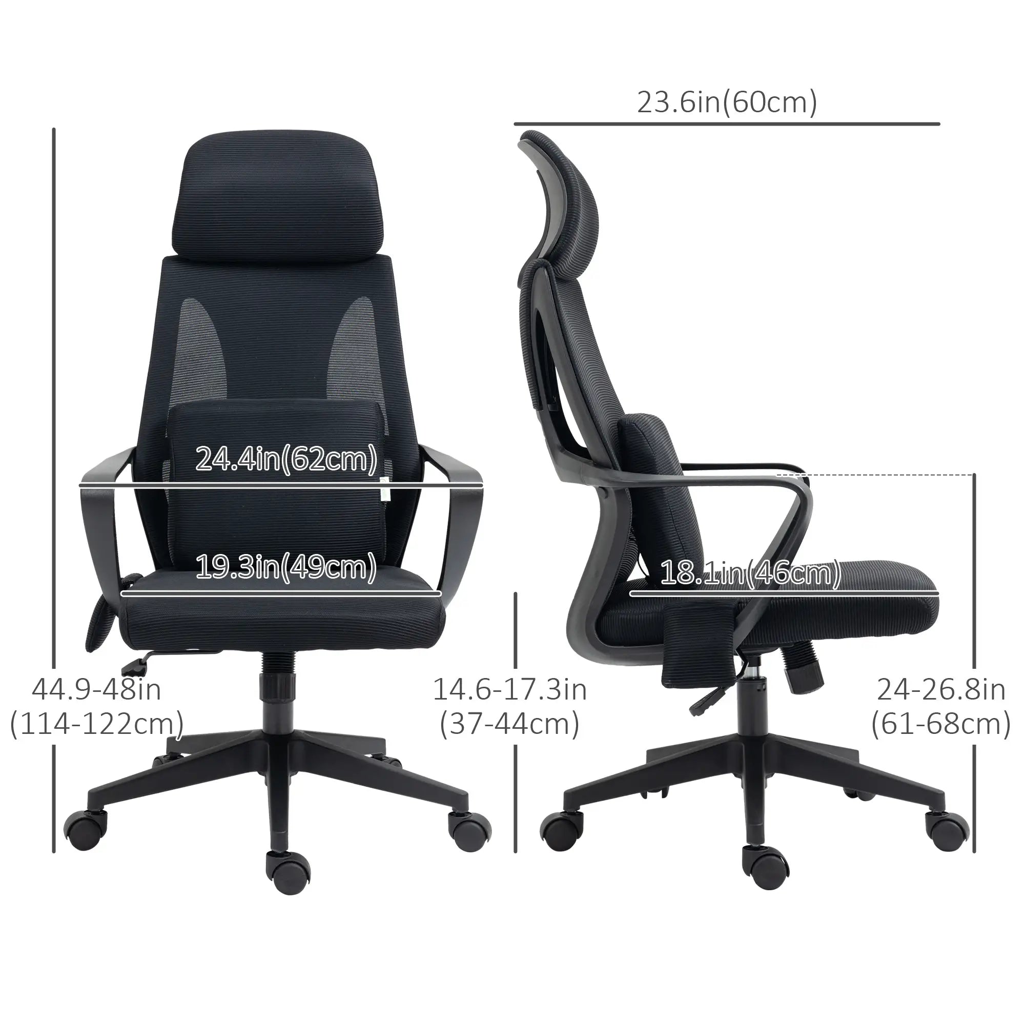 Ergonomic High Back Office Chair, Mesh Computer Chair, Lumbar Support Massage Chairs at Gallery Canada