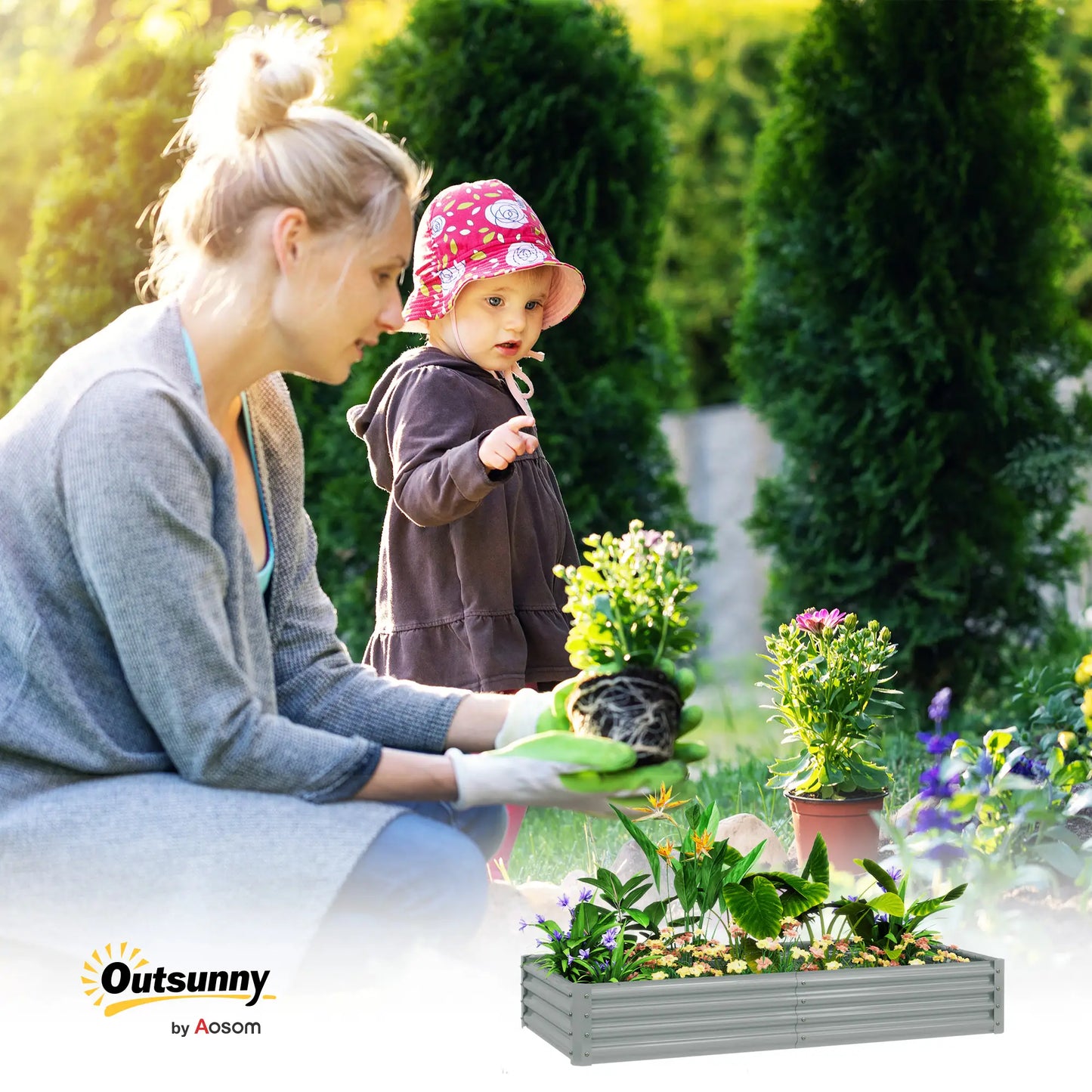 6 x 3 x 1ft Galvanized Raised Garden Bed, Outdoor Planter Box, Silver Raised Garden Beds at Gallery Canada