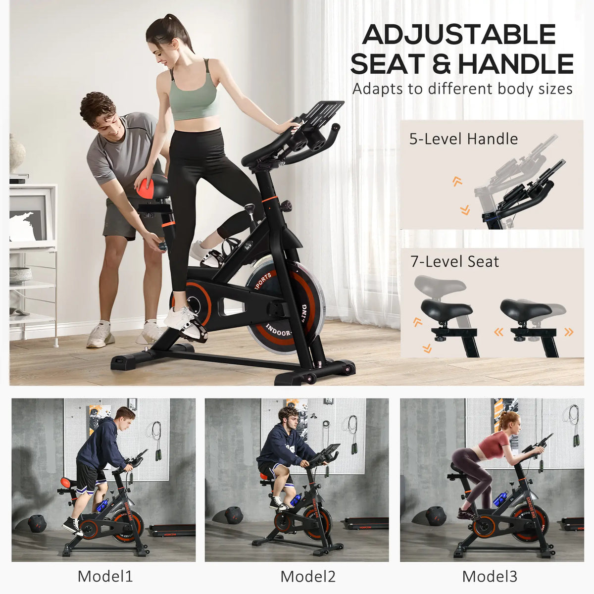 Adjustable Upright Exercise Bike, LCD Display, Indoor Cycling, Adjustable Resistance, Red Exercise & Stationary Bikes at Gallery Canada