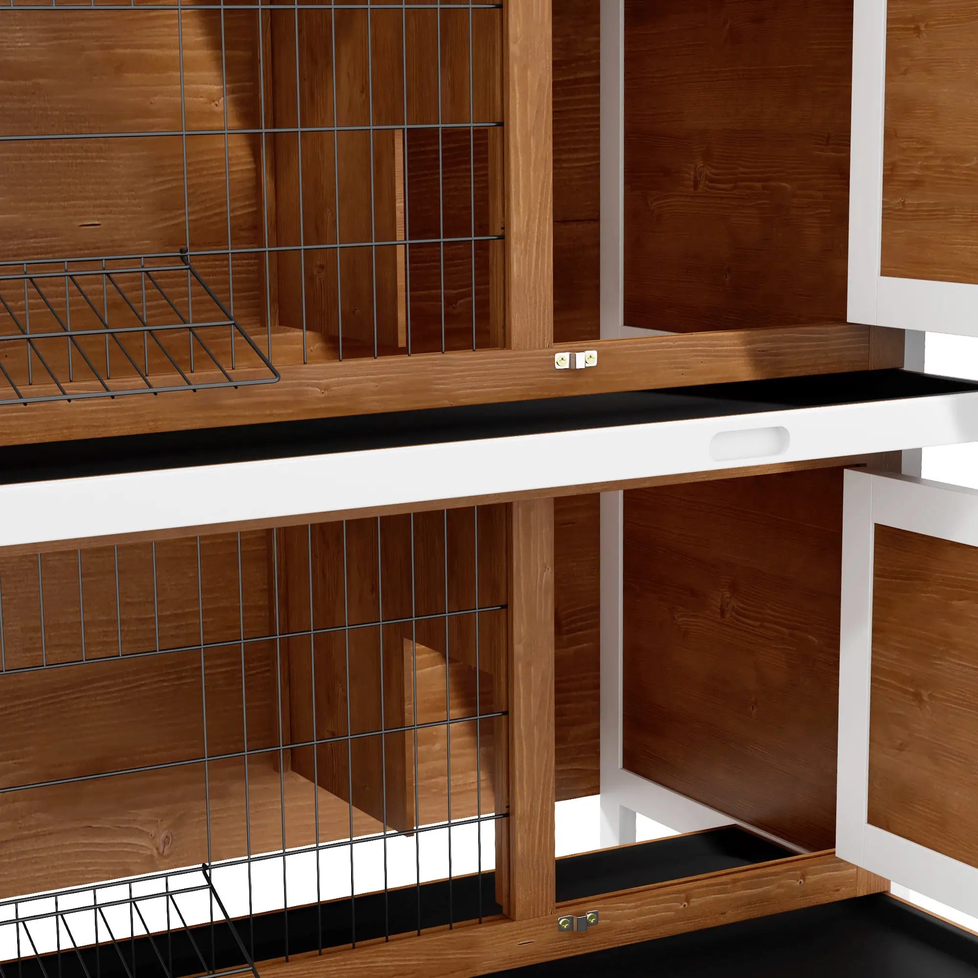 2 Tier Wooden Rabbit Hutch, Bunny Pet House, Brown Rabbit Hutch at Gallery Canada