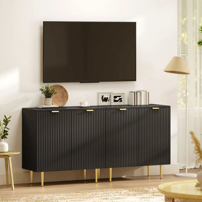 Modern Kitchen Storage Cabinet, Adjustable Shelves, Metal Legs, Black Bar Cabinets at Gallery Canada