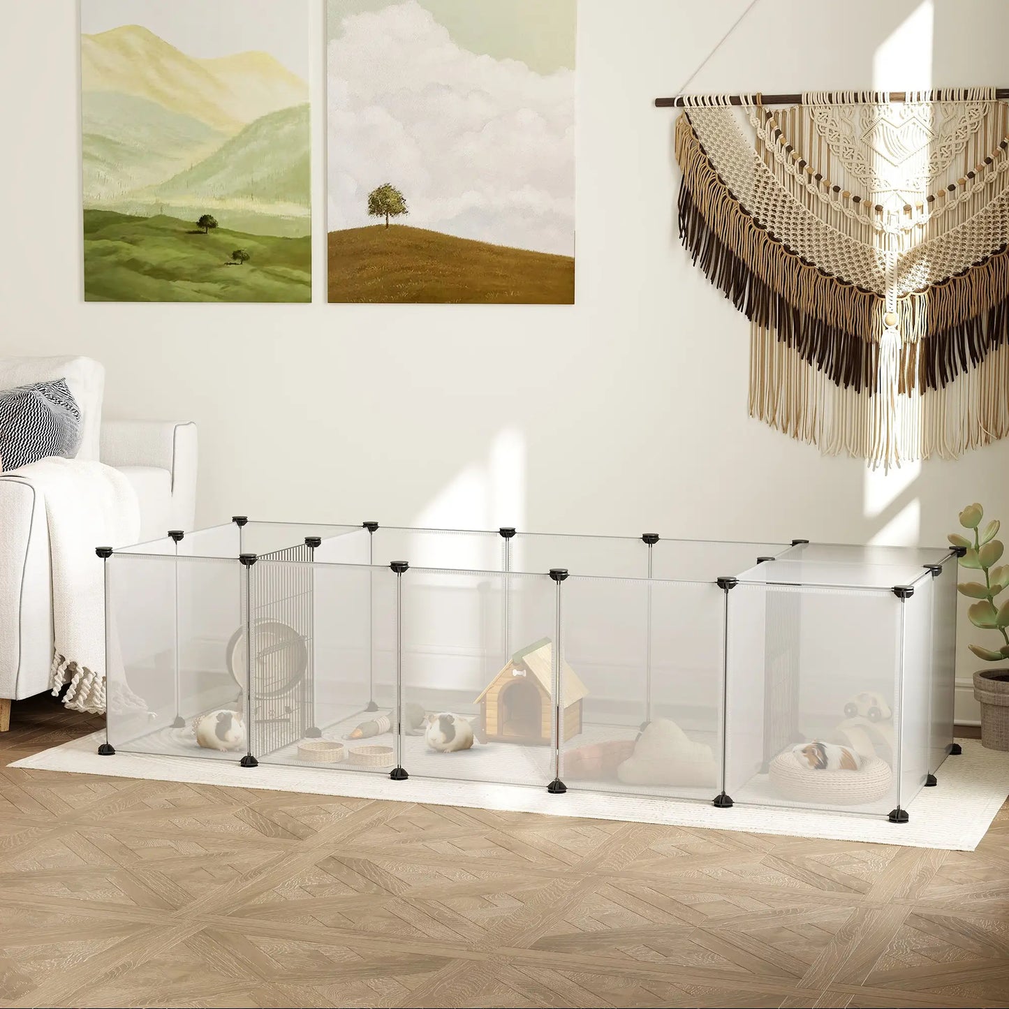 20 Panels DIY Small Animal Cage, With Door, Top Cover, White Houses & Habitats at Gallery Canada