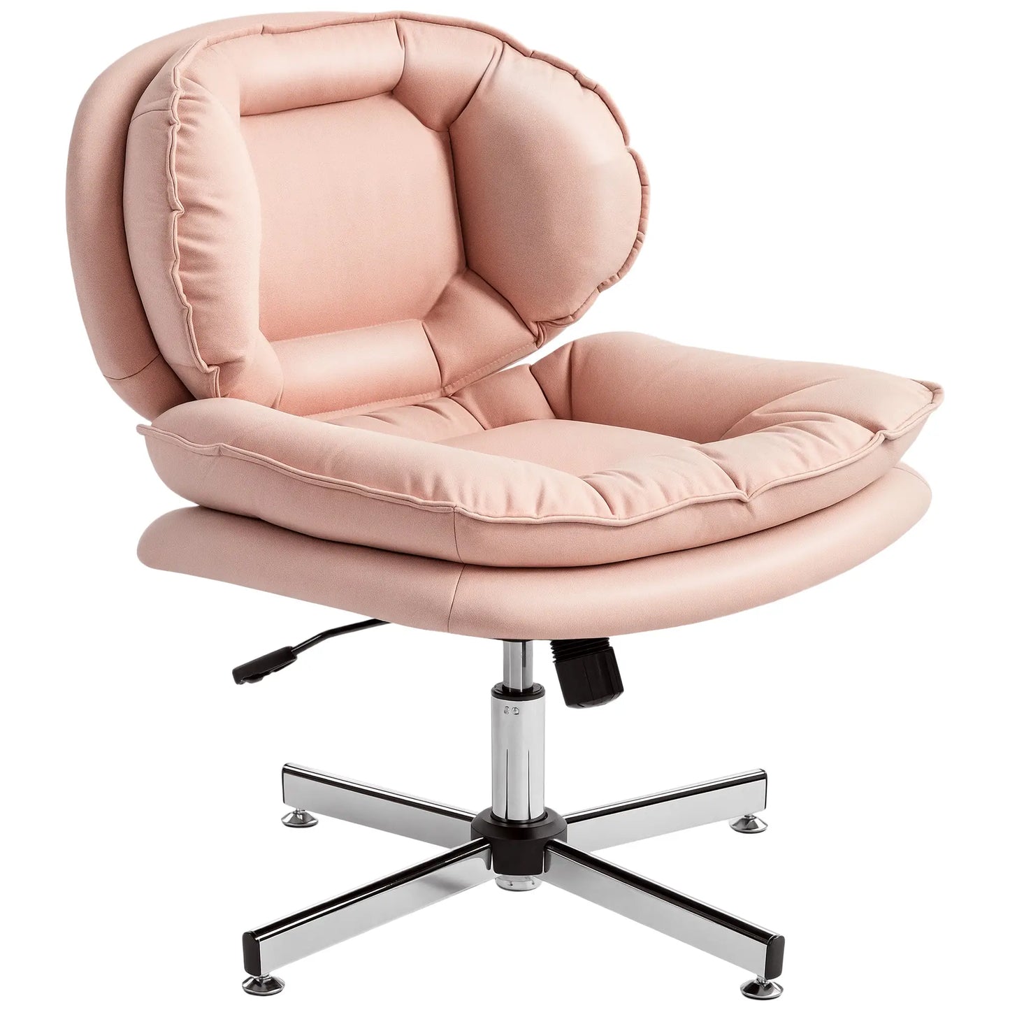 Criss Cross Chair, Armless Wide Office Chair, Tilting, No Wheels, Pink Task Chairs Pink at Gallery Canada
