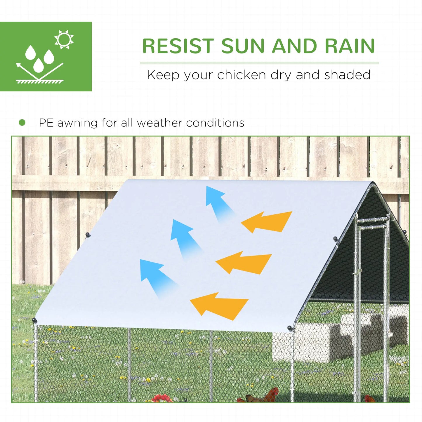 9.8' x 19.7' x 6.6' Chicken Coop, Outdoor Hen House With Cover Chicken Coops at Gallery Canada