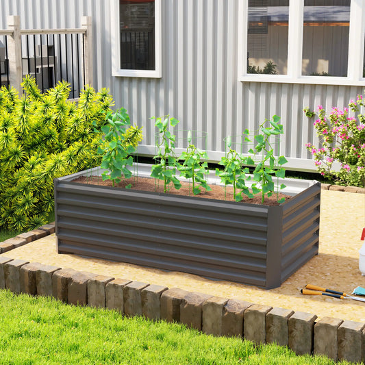 6' x 3' x 2' Raised Garden Bed, Galvanized Planter Box, Dark Grey Galvanized Planter Boxes Dark Grey at Gallery Canada