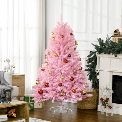 5' Artificial Christmas Tree, Auto Open, Steel Base, Indoor, Pink Artificial Christmas Trees at Gallery Canada