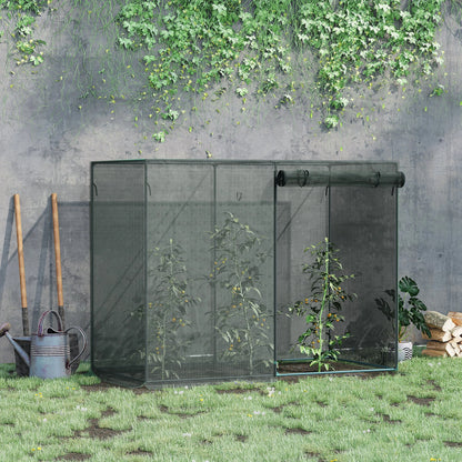 6.5 x 3.3ft Crop Cage, Plant Protector, Zippered Door, Black Walk In Greenhouses at Gallery Canada