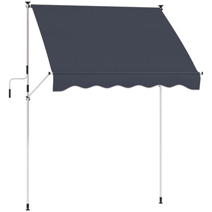 6.6'X5' Retractable Patio Awning, Water Resistant UV Protector, Black