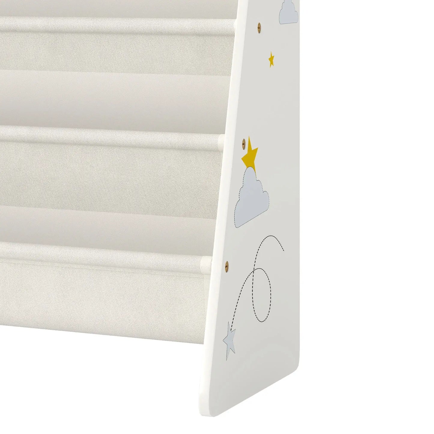 Fabric Kids Bookshelf, 4-Tier Toddler Sling Book Rack, White Baby & Kids Storage at Gallery Canada