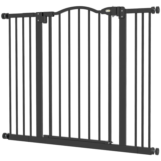 Extra Tall Dog Gate with Door, 29"-39", Black Pet Gates Black at Gallery Canada