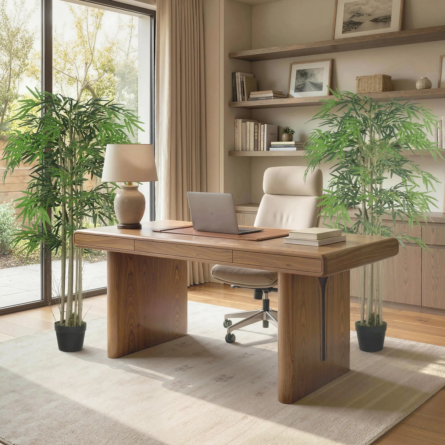 5FT Artificial Bamboo Tree Set, 1095 Leaves, Nursery Pot, Green Artificial Trees at Gallery Canada