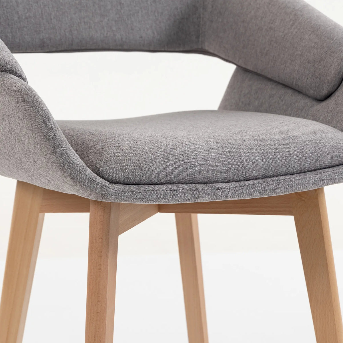 Linen Fabric Dining Chairs Set of 2, Light Grey Dining Chairs at Gallery Canada