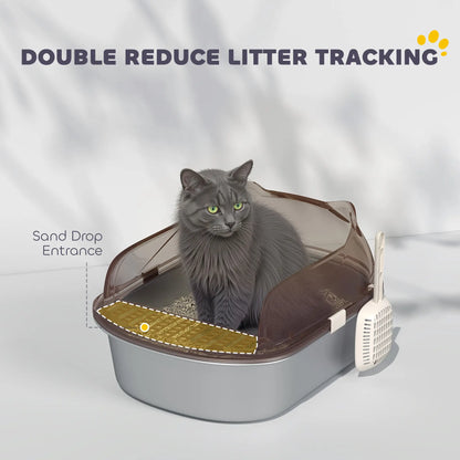 Stainless Steel Cat Litter Box, High Sided, Steps, Scoop, Anti-Leak Cat Litter Box Enclosures at Gallery Canada