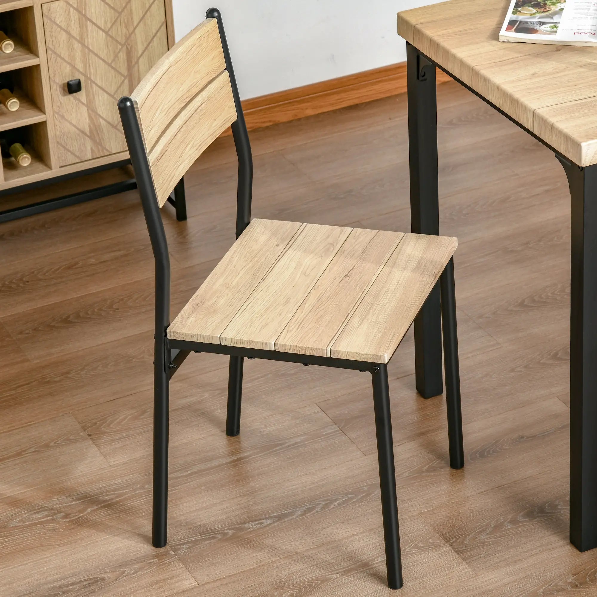 2-Piece Dining Table Set, Natural Wood, Metal Legs Bar Sets at Gallery Canada