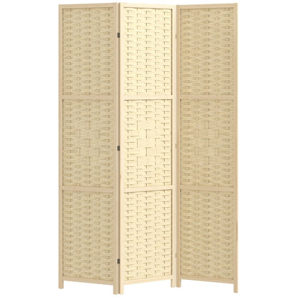 3-Panel Room Divider, 5.6 FT Freestanding Folding Privacy Screen, Natural Wood Room Dividers at Gallery Canada