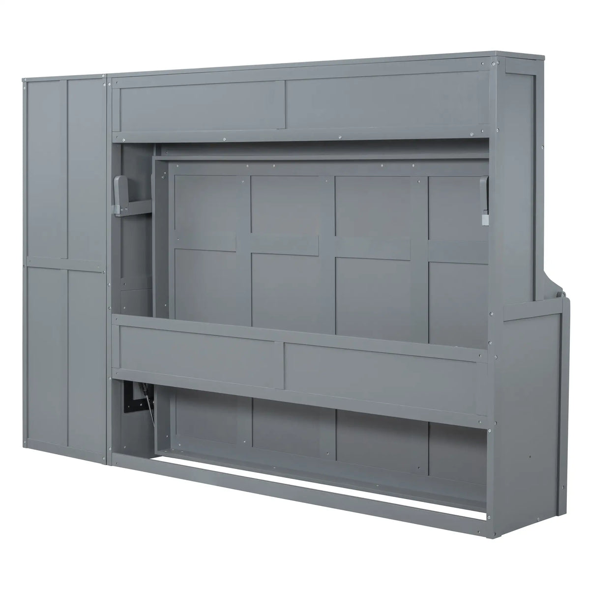 Murphy Bed with Closet, Drawers, 112" L x 21.5" W x 78.5" H, Grey Bed Frames at Gallery Canada