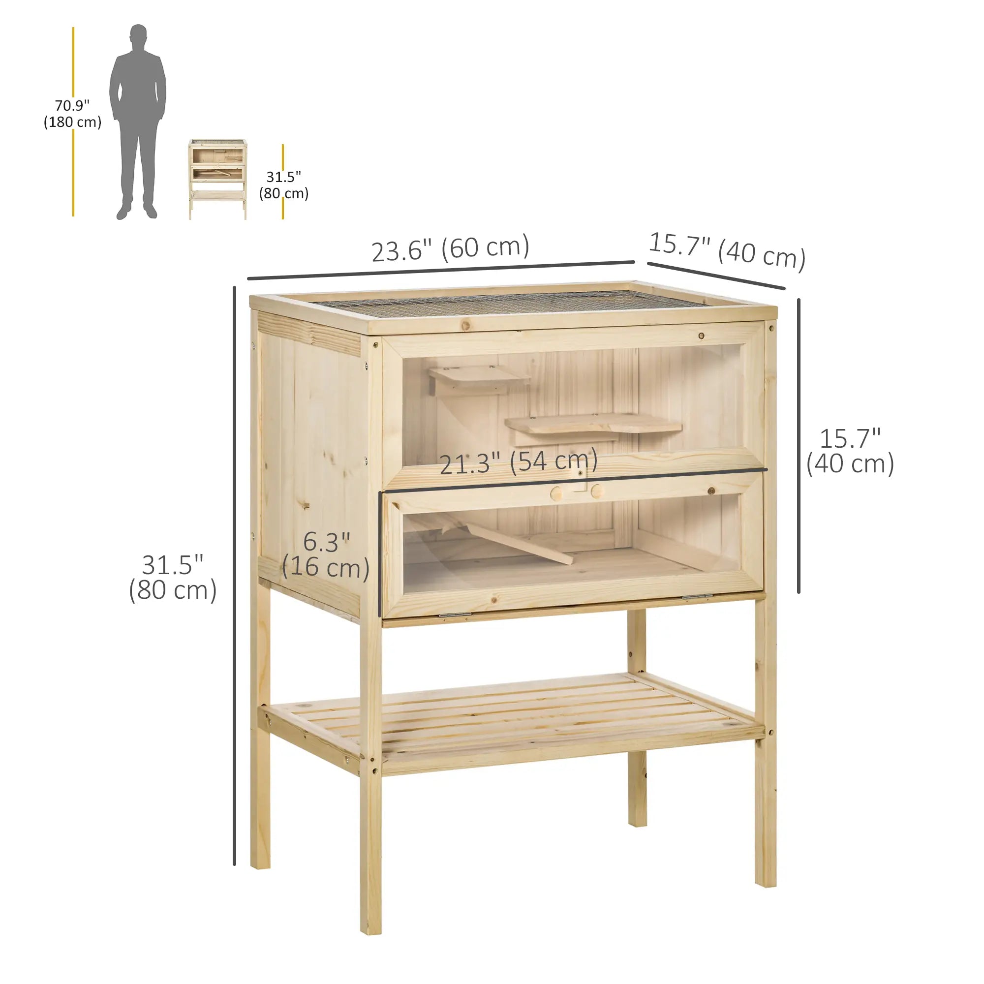 3 Tier Fir Wood Hamster Cage, Small Animals Play House, Exercise Center Hamster Cages at Gallery Canada