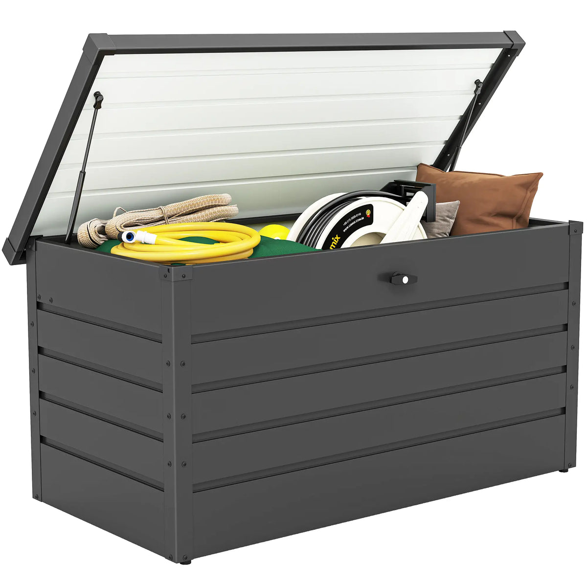 Grande boîte de pont, rangement extérieur avec verrou, gris