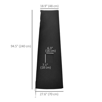Outdoor Large Umbrella Cover, Patio Cantilever Banana Parasol Protector, Weather Resistant, Black Umbrella Covers at Gallery Canada