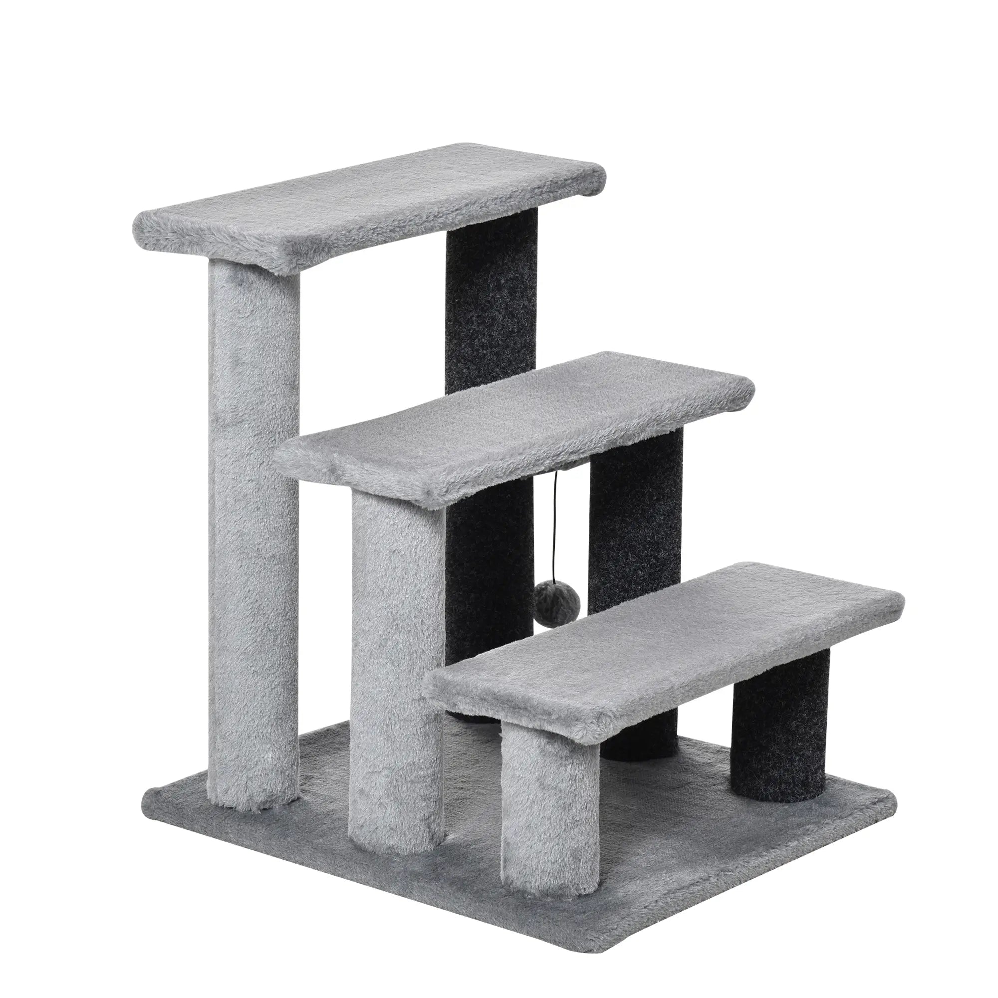 Cat Stairs, 3 Steps, Small Cat Tree with Scratching Post, 17.5