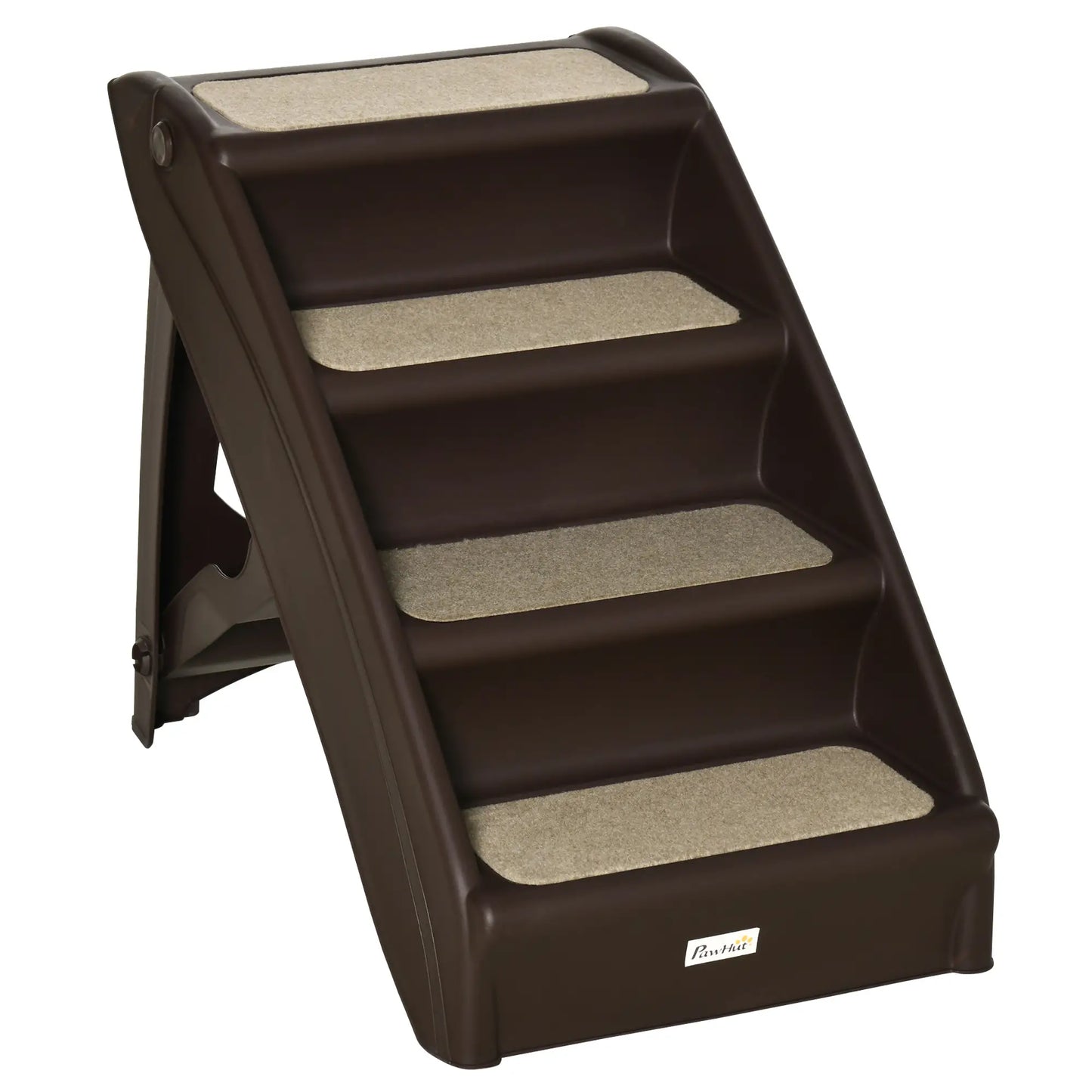 4-Level Portable Pet Stairs, Foldable Dog Ramp, Lightweight Cat Steps, Nonslip Mats, Dark Brown Dog Stairs Dark Brown at Gallery Canada
