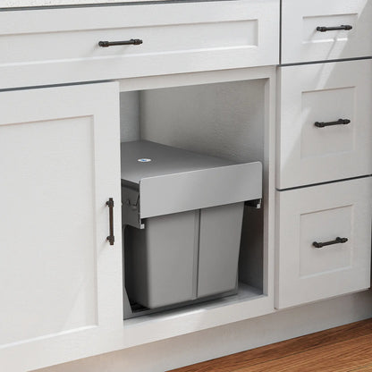Pull Out Bin, Under Sink Garbage Can, 2 Compartments, 4 Gallon Each, Light Grey, Light Grey Household Supplies at Gallery Canada