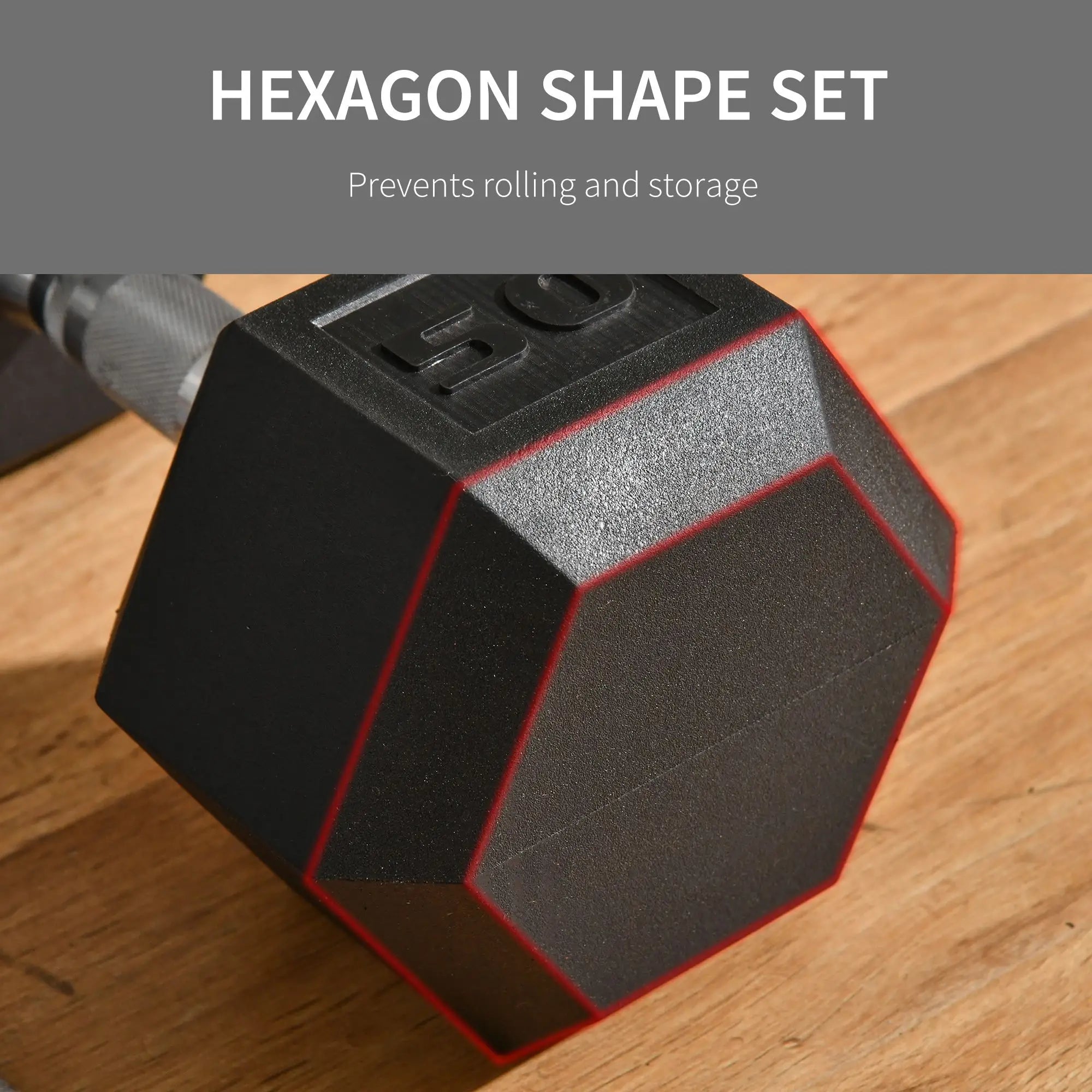 50lbs Rubber Hex Dumbbells, Hand Weight, Home Gym, Black Dumbbells & Barbells at Gallery Canada