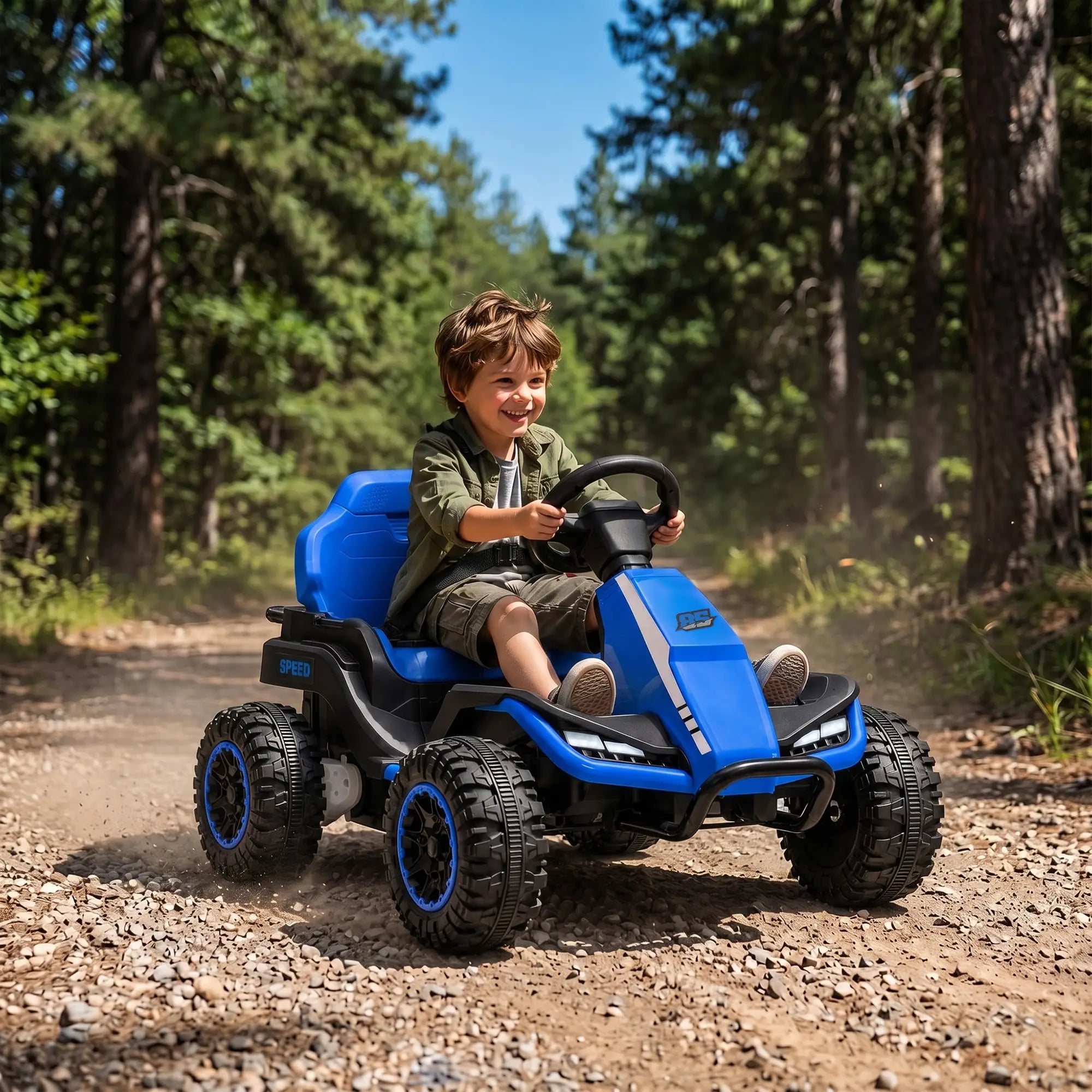 24V Kids Ride On Car, Dual Motors, Remote, Blue Electric Toy Cars at Gallery Canada