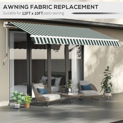11' X 10' Retractable Awning Fabric Replacement, Uv Protection, Green And White Awning Fabric Replacement at Gallery Canada