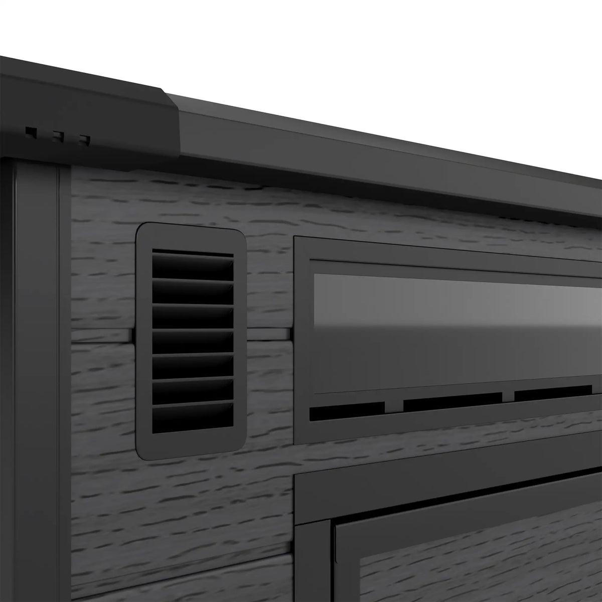 6' x 6' Outdoor Storage Shed, Plastic Garden Shed, Dark Grey, Dark Grey Sheds at Gallery Canada