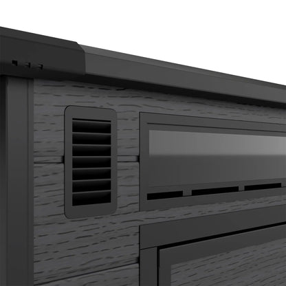 6' x 6' Outdoor Storage Shed, Plastic Garden Shed, Dark Grey, Dark Grey Sheds at Gallery Canada