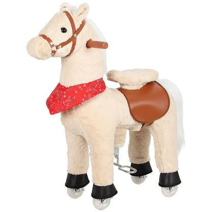 Kids Ride On Horse Toy, Plush Pony, Light Brown Rocking Horses Light Brown at Gallery Canada