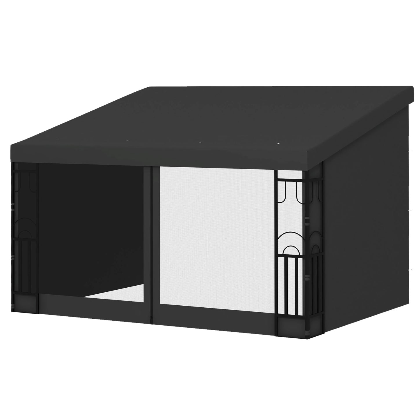 10' x 13' Wall Pergola, Outdoor Gazebo, UV Resistant, Dark Grey Pergolas Dark Grey at Gallery Canada