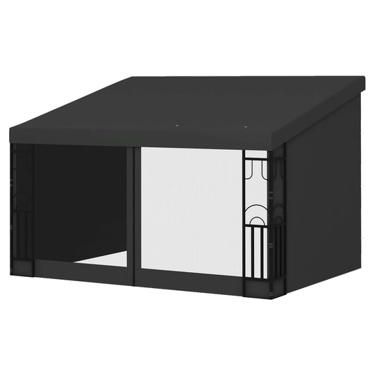 10' x 13' Wall Pergola, Outdoor Gazebo, UV Resistant, Dark Grey Pergolas Dark Grey at Gallery Canada