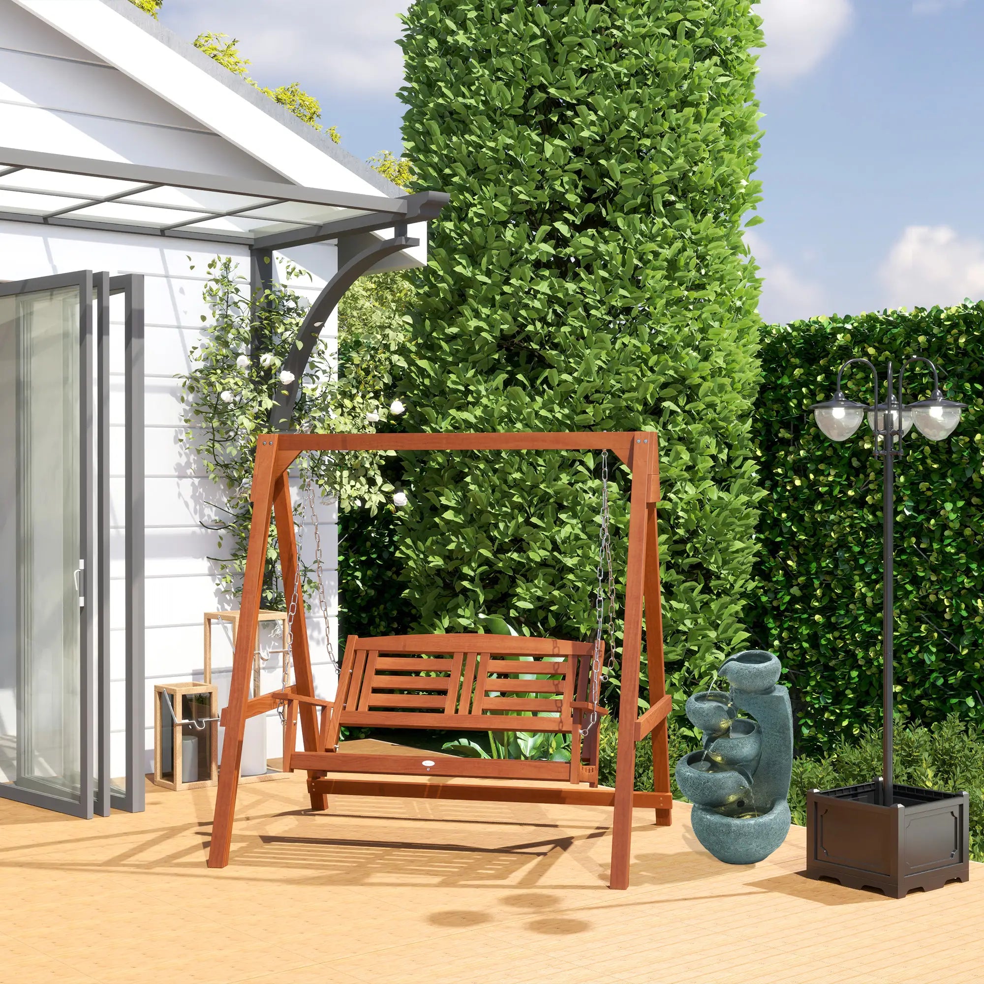 3-Head LED Solar Light, Street Light Post with Planter, Black Solar Post Lamps at Gallery Canada