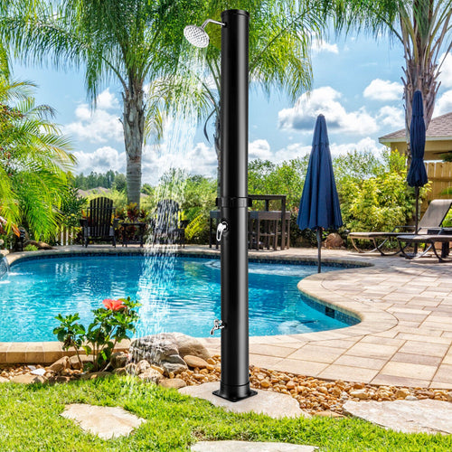 7.2 Ft Solar Outdoor Shower, Free Rotating Head, Black