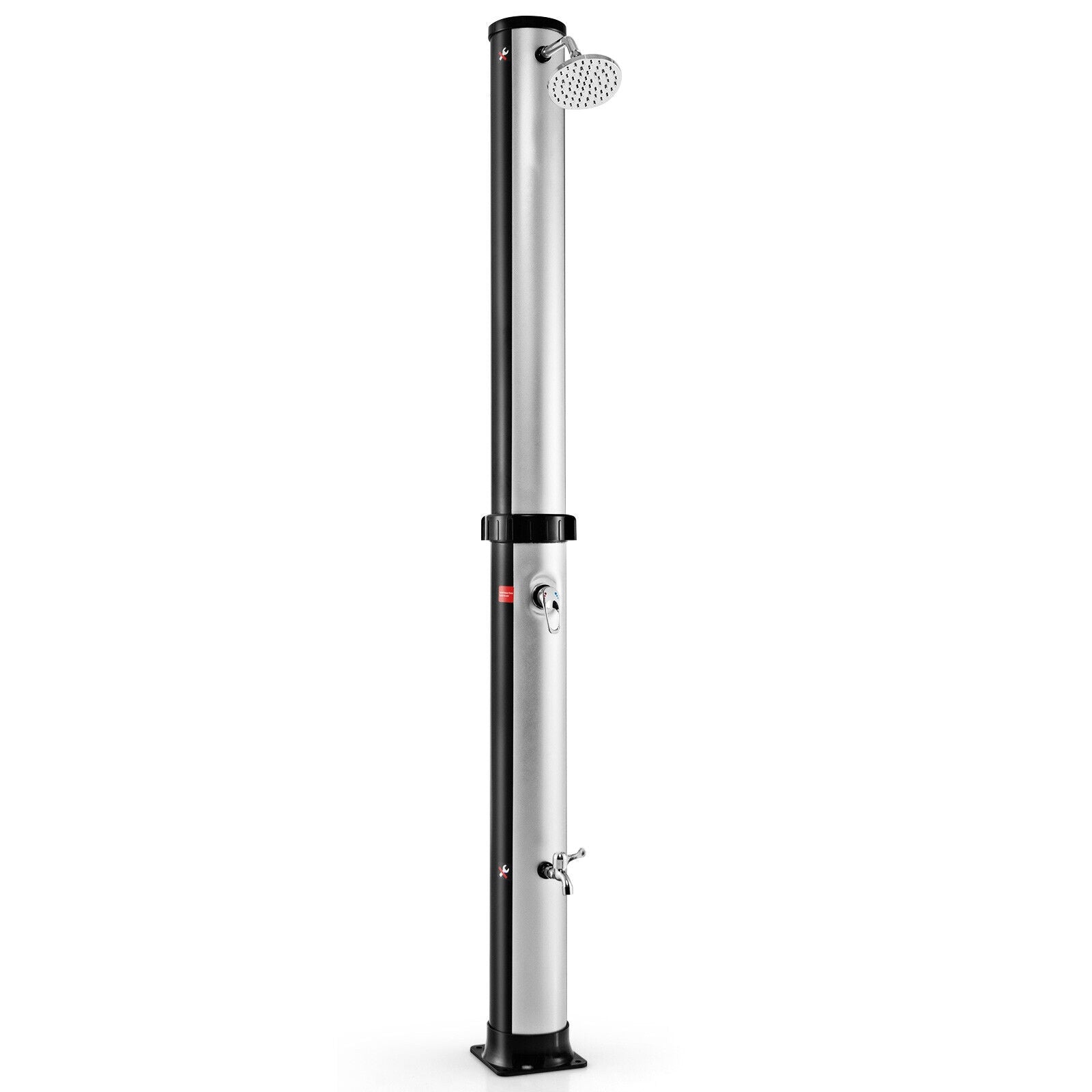 7.2 Feet Solar-Heated Outdoor Shower, Free-Rotating Head, Silver Portable Toilets & Showers at Gallery Canada