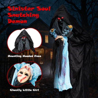 7.2 ft Animated Halloween Soul Sucker Decoration, Lowering Head, Black Halloween at Gallery Canada